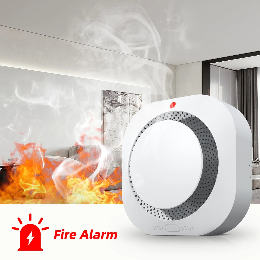 Gautone Independent Smoke Alarm Fire Protection Smokehouse Home Security System Smoke Detector