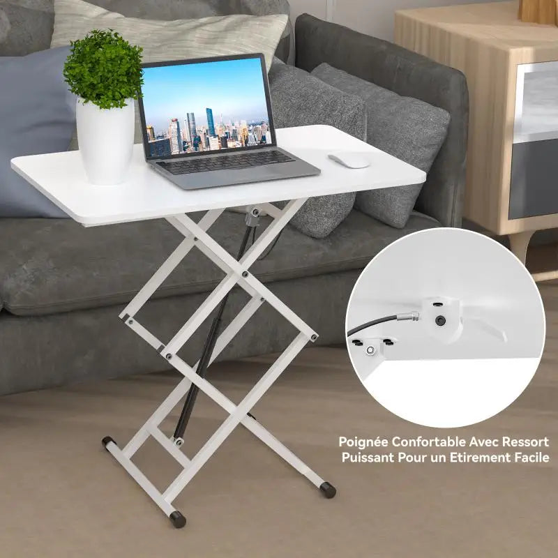 Mobile Lifting Table Computer Desk Height Adjustable Computer Desk PC Bed Table Portable Standing Desk Home Room Furniture HWC