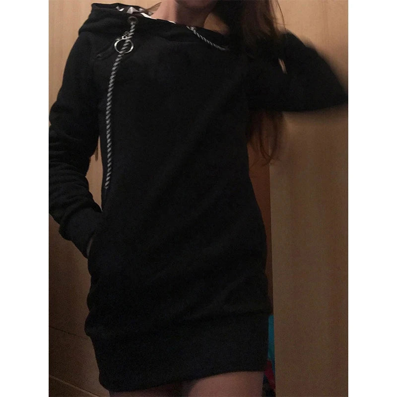 Newest Women Sweater Dress Long Sleeve Hoodie Dress Autumn Winter Casual Slim Sweater Hoodies Dress