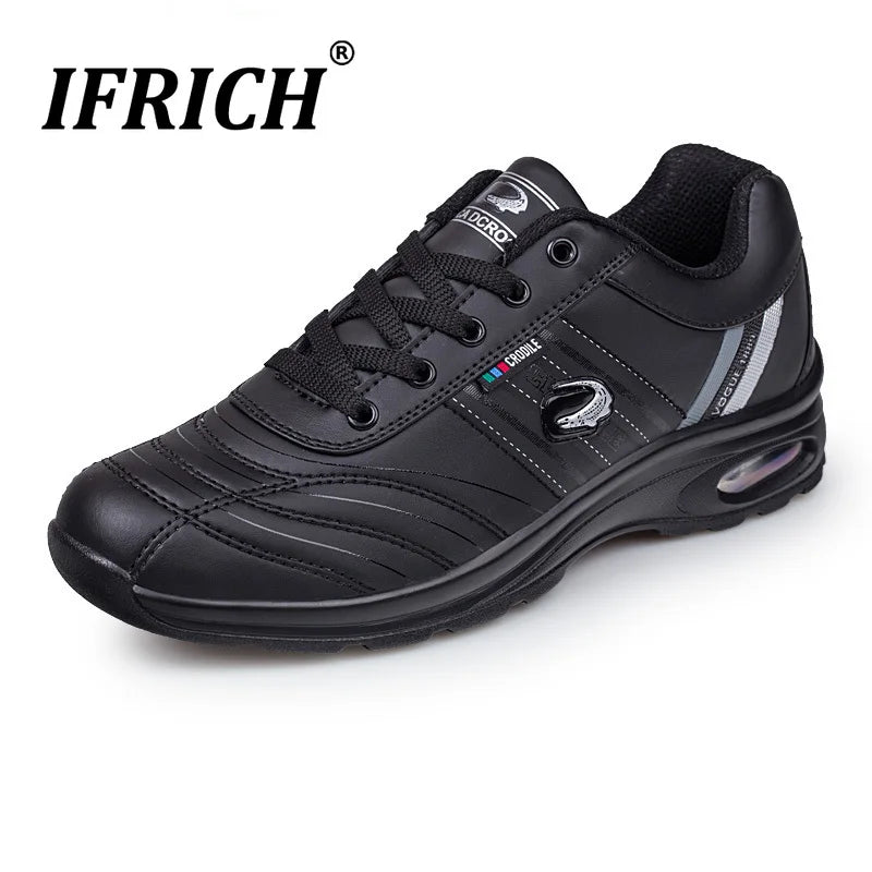 Men's Running Shoes Sport Athletic Sneakers Man Walking Gym Shoes Waterproof Leather Brand Cushion Training Tennis Golf Sneakers