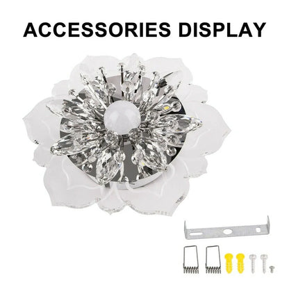 Creative LED Ceiling Light Crystal Flower Chandelier Bedroom Hallway Living Room Pendant Lamp Bedroom Kitchen Decoration Light