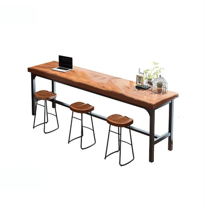 Modern Reception Brown Bar Table Metal Square Minimalist Midcentury Bar Dining Table Square Mesa Pared Living Room Furniture