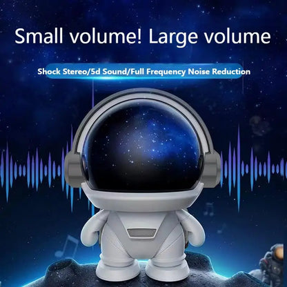 LED Mini Smart Astronaut Bluetooth Speaker Hifi Sound Box Portable Stereo Audio In Mic home decorative Gifts for children 2024