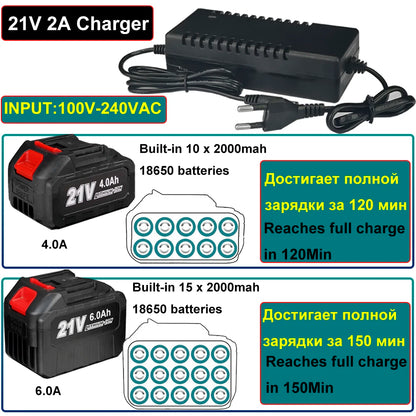 1200N.M  1/2" Cordless Electric Wrench Brushless Motor 21V Lithium Battery Impact Wrench, For Screw Removal and Auto Repair