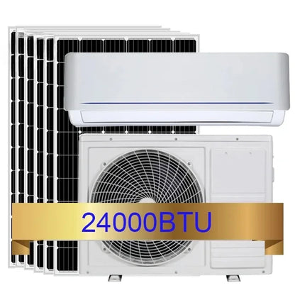 5000 W 18000 BTU 2 HP 1.5 TON 12000 BTU  1 TON SOLAR POWERED HYBRID AIR CONDITIONING SPLIT SOLAR AIR CONDITIONER