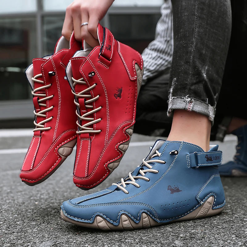 Leather Casual Shoes Sneakers for Men Fashion Outdoor Walking Loafers Shoes Comfortable Footwear Luxury Man Boots 2024 New In