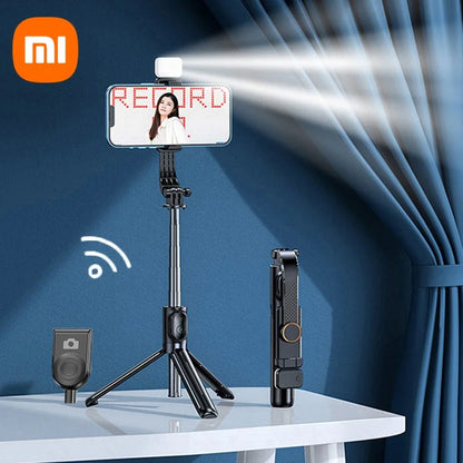 Xiaomi Wireless Selfie Stick Tripod with LED Light 360 Rotation Portable Mobile Phone Holder Stand Stabilizer Selfie Sticks