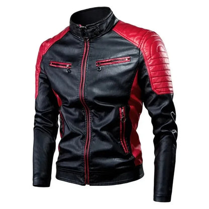 Men's Motorcycle Jacket Windproof Tight Casual Fashion Leather Jacket High Quality Men Clothing Motorcycle Leather Jacket