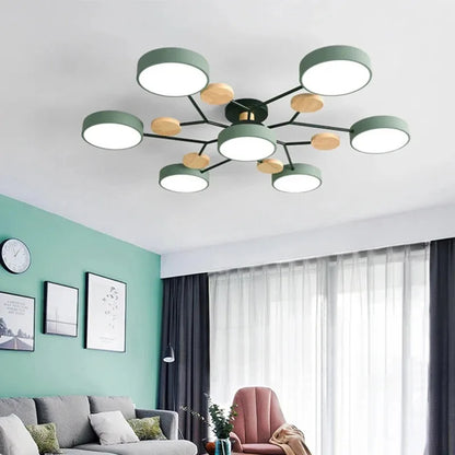 IRALAN Modern Ceiling pendant lamp three-color dimming macaron color ceiling pendant chandelier Lamps for room kitchen office