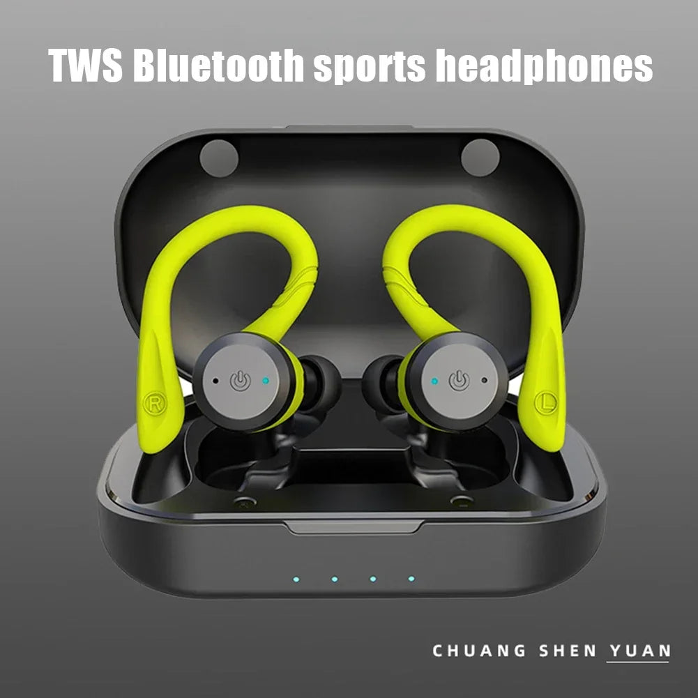 20 Hours Play time Hiking Waterproof Bluetooth-compatible Earphone Dual Wear Sport Wireless Headset  Ipx7 Stereo Earbuds