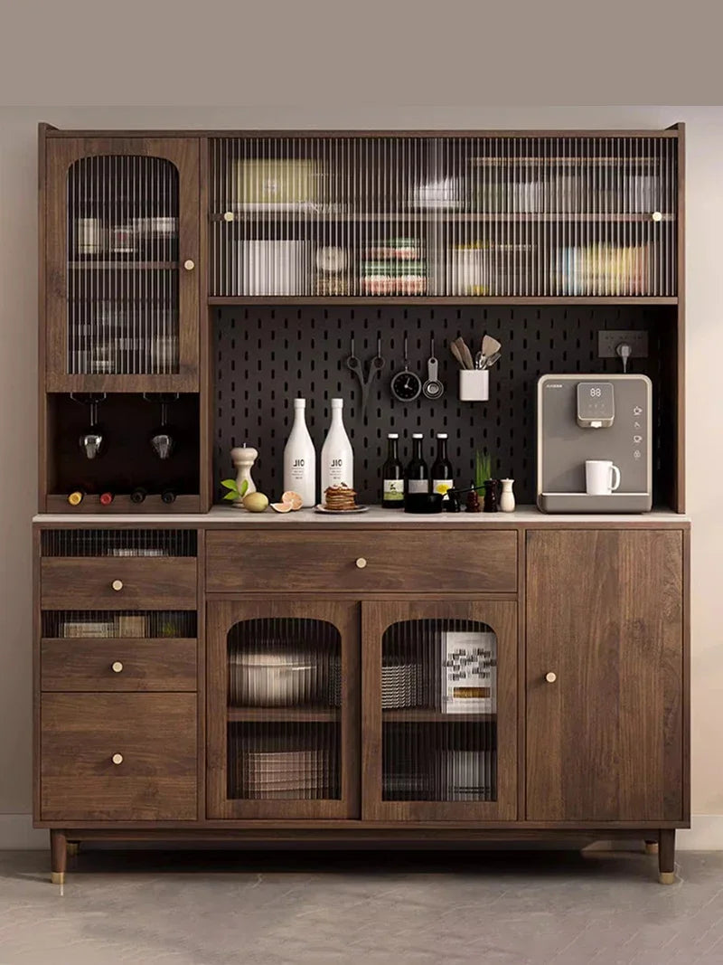 Retro Style Design Wine Cabinet Solid Wood Construction Storage Sideboard Wine Cabinet Lemari Sudut Vitrinas Bar Furniture Club