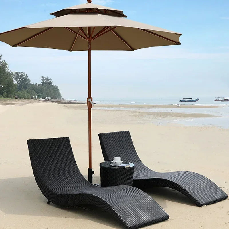 Beach Chaise Longue Rattan Chair European Sun Loungers Relaxing Swimming Pool Chair Ergonomic Sillas De Playa Garden Furniture