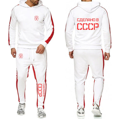 CCCP Russian Soviet USSR 2025 Men's New Sport Wear Hoodie High Quality Solid Color Long Sleeve Tracksuit+Casual Sweatpants Suit