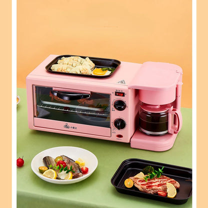 Multi-Functional Oven Microwave Oven Household Breakfast Machine Steaming and Baking Integrated Coffee Machine with Frying Pan