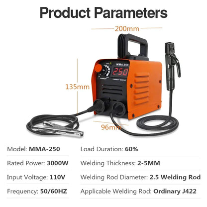 Mini ZX7-250 Electric Welder 220V Arc Welding Machines IGBT DC Inverter Handheld ARC Welders Suitable for Home Welding Tools