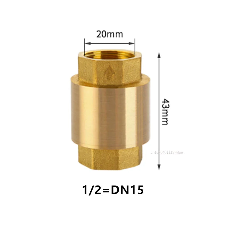 NPT Brass Check Valve Female Thread In-Line Spring for Water Control 1/2" 3/4" 1" 2" 1-1/2" 1-3/4" DN15 DN20 DN25 DN32 DN40 DN50