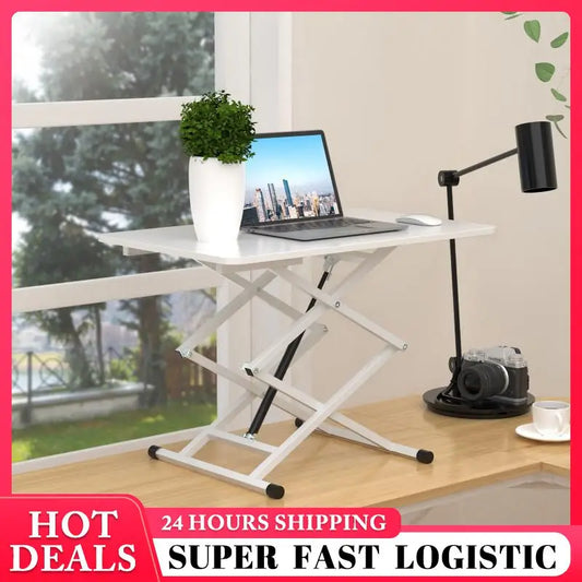 Mobile Lifting Table Computer Desk Height Adjustable Computer Desk PC Bed Table Portable Standing Desk Home Room Furniture HWC