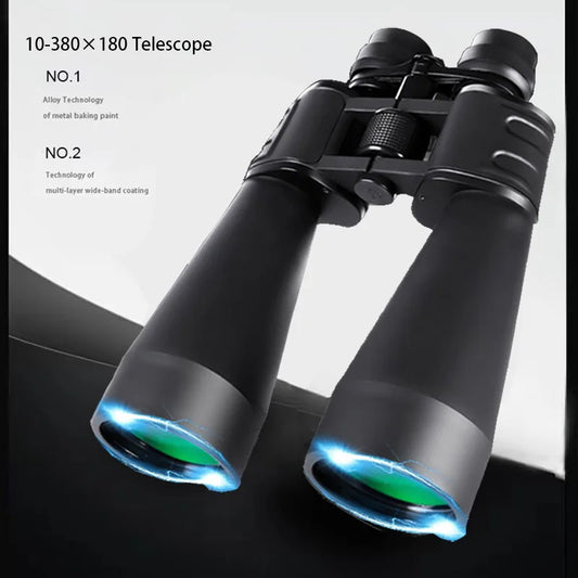 10-380x100 Powerful Binoculars Long Range Telescope Zoom HD BAK4 High Magnification Professional Monocular for Hunting Tourism