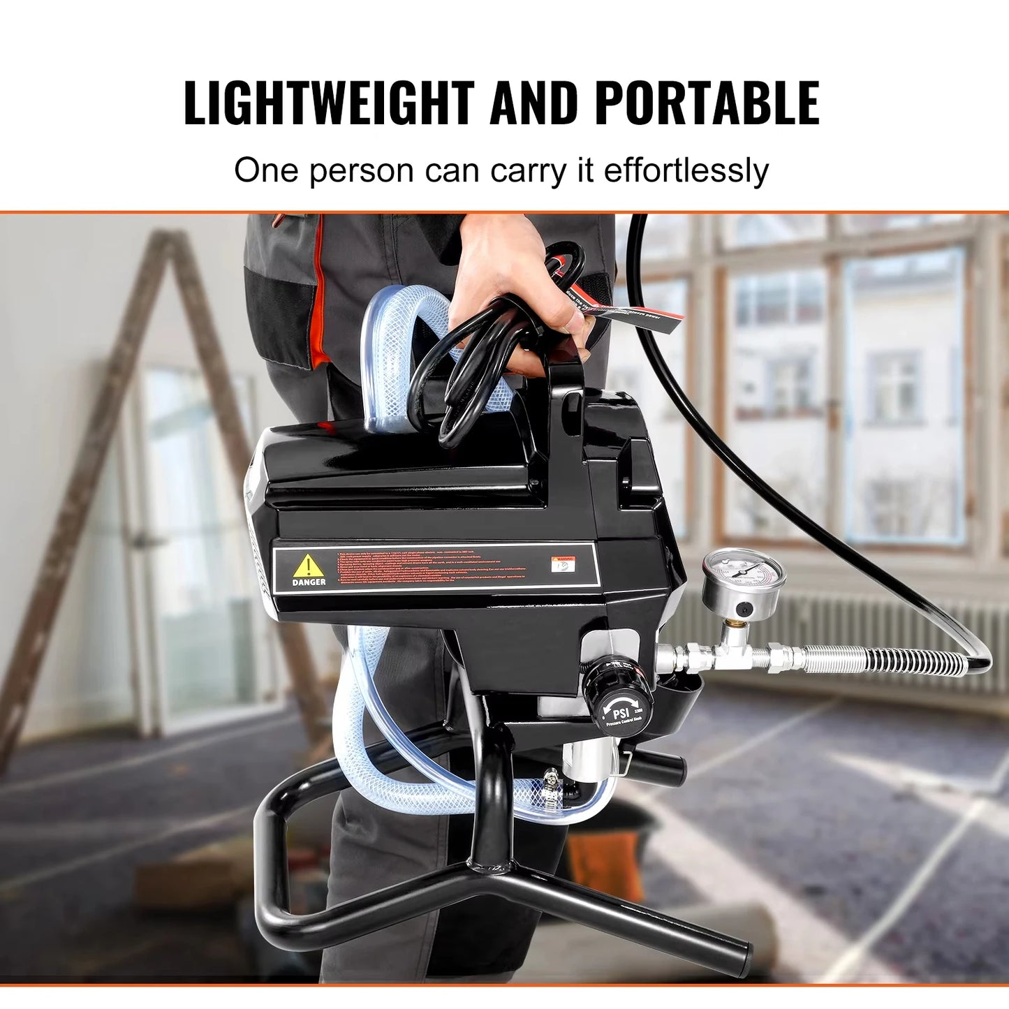 VEVOR 750W 950W Airless Paint Sprayer 3000PSI High Efficiency Electric Airless Sprayer Handheld Paint Sprayers for Home Interior