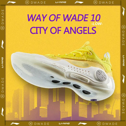 Li-Ning Men WAY OF WADE 10 LOW CITY OF ANGELS Professional Basketball Shoes Carbon Plate Cushion LiNing WOW 10 Sneakers ABAS083