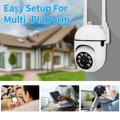 6MP WIFI Wireless Security Monitor Camera 4X Zoom Indoor Surveillance Human Tracking Two-way Audio Cameras Color Night Vision