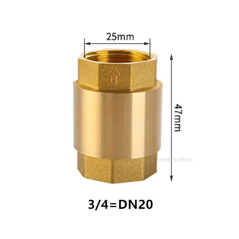 NPT Brass Check Valve Female Thread In-Line Spring for Water Control 1/2" 3/4" 1" 2" 1-1/2" 1-3/4" DN15 DN20 DN25 DN32 DN40 DN50