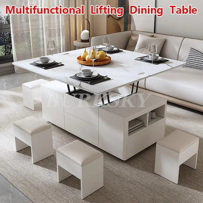 Coffee Table For Living Room Multifunctional Folding table Home Light Luxury Modern Simple Tables Cabinet Combination With Stool