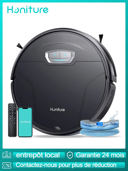 Honiture Robot Vacuum Cleaner 60000pa 3 in 1 Strong Suction Self-Charging App&Remote&Voice Robot Vacuum and Mop Combo