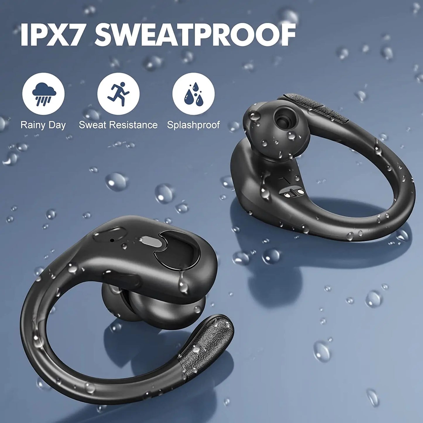 BX30 Earphones TWS Bluetooth 5.3 Wireless Sports Headphones LED Digital Display HiFi Stereo Noise Reduction Earbuds with HD Mic