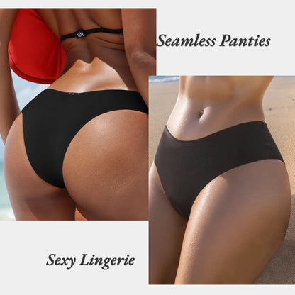 Women's Sexy Silk Panties Bikinis Seamless Female Underwear Low-Waist High elasticity Briefs Thongs Women Fashion Lingerie Tanga