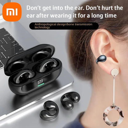 Xiaomi Ear-Clip Bluetooth-compatible Headphones Bone Conduction Earphone Wireless Earbuds 3D Surround Stereo Bass Sports Headset