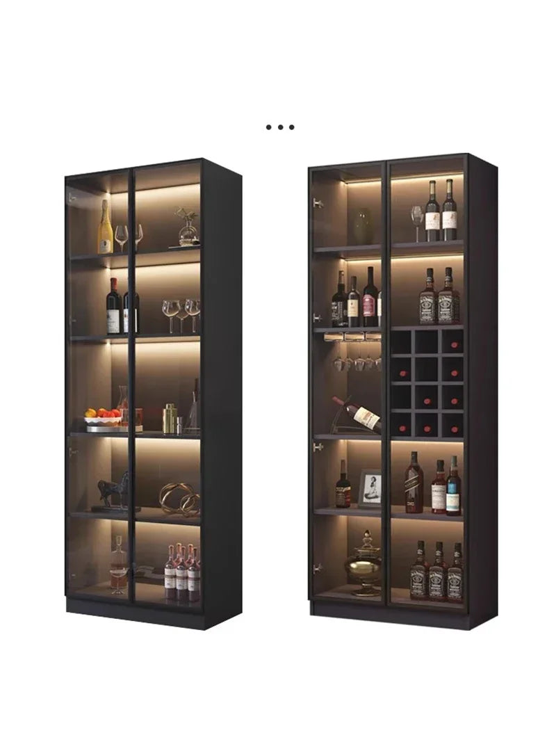 Drinks Cabinet Wine Glass Wall Movable Commercial Bar Cellar Farmhouse Liquor Beverage Craft Organization Storage Rack Column