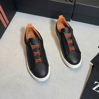 New Men's Shoes From The Factory Top Layer Cow Leather Breathable Summer Casual Shoes Luxury Deer Skin Board Versatile