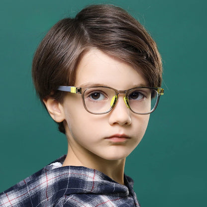 Anti Blue Light Kids Glasses Square Children Boy Girls Computer Optical Frame Reflective Blocking Eyeglasses Filter TR90 Frame