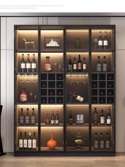 Drinks Cabinet Wine Glass Wall Movable Commercial Bar Cellar Farmhouse Liquor Beverage Craft Organization Storage Rack Column