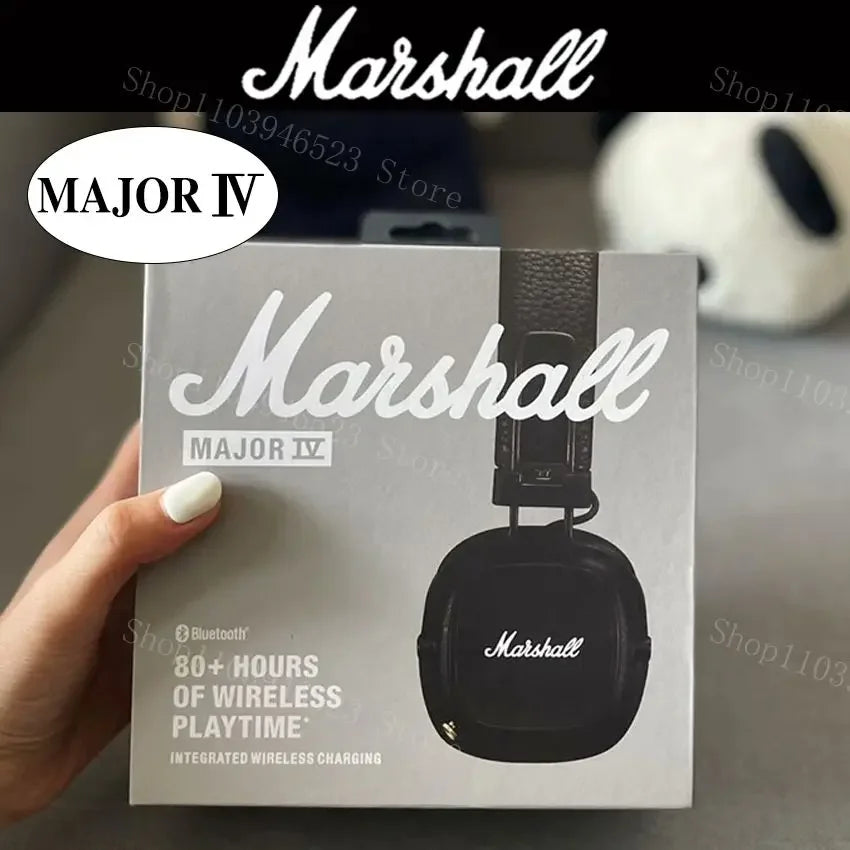 Marshall Major IV 4 Wireless Bluetooth Headphones with Deep Bass Foldable Pop Rock Retro Music Microphone Headset