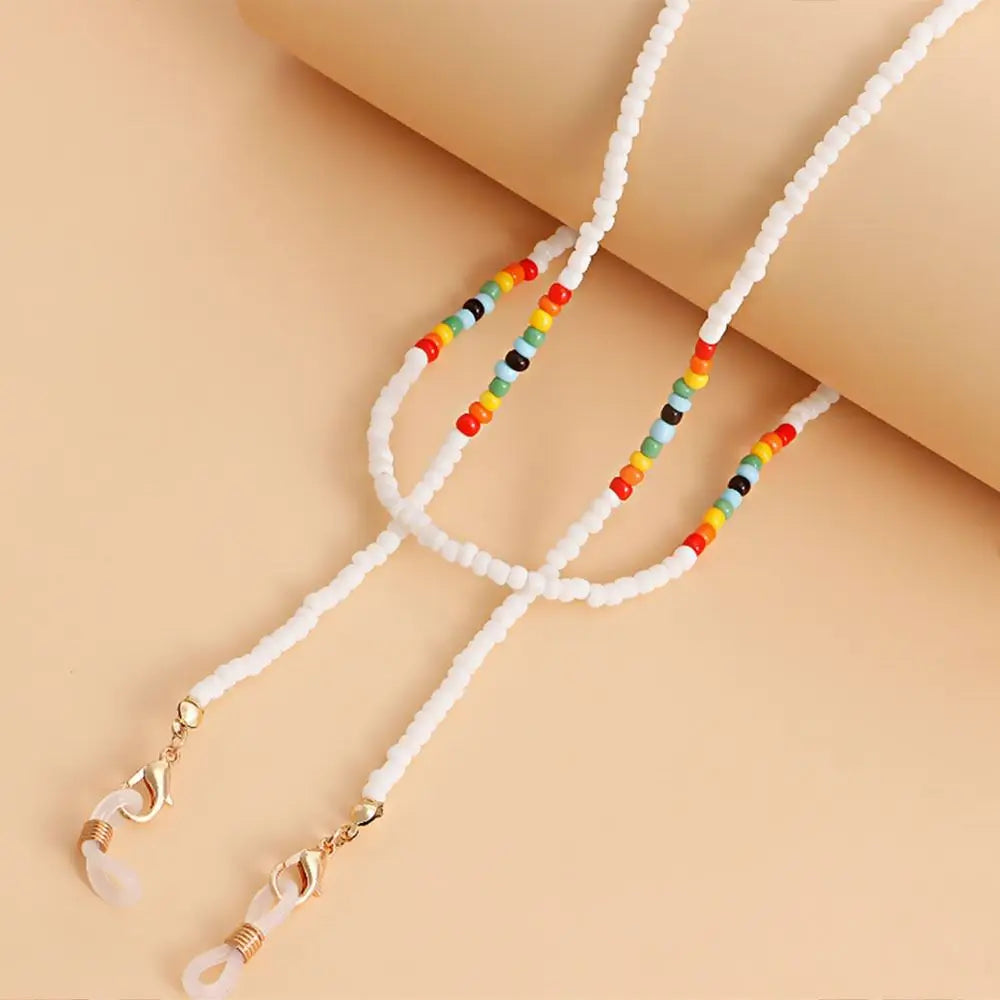 Sunglasses Masking Chains for Women Colorful Rice Beads Eyeglasses Accessories New Fashion Lanyard on Necklace