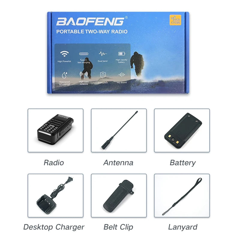 BaoFeng UV16 Walkie-Talkie Tri Band Professional Hunting Ham Waterproof Long Range Type-C Charger VHF UHF Two Way Portable Radio