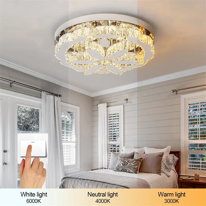 Modern Led Chandelier Ceiling Lamp Chrome Bedroom Luminarias Dining Room Plafon Hanging Lamparas Lamps For Room Lustres Pendant