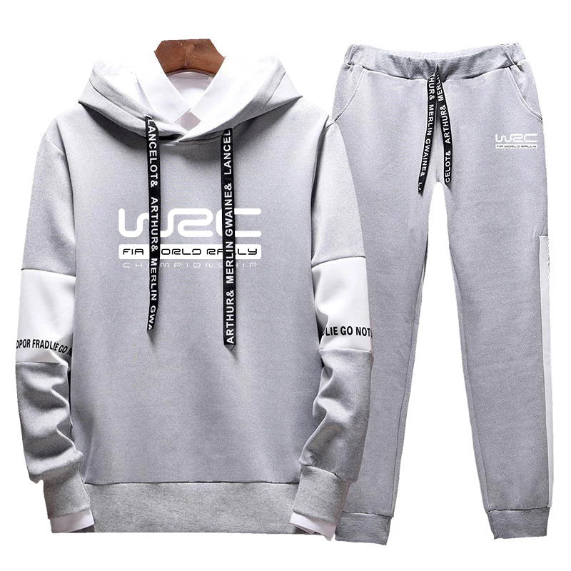 World Rally Championship WRC Spring and Autumn New Men Fashion Lace-up Sets Printing Hoodie Leisure Trousers Two-piece Suits