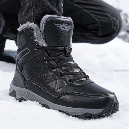 Winter Snow Boots For Man Fast Shipping Outdoor Hiking Boots Waterproof Pu Leather Sneakers Men Climbing Casual Shoes Size39-48