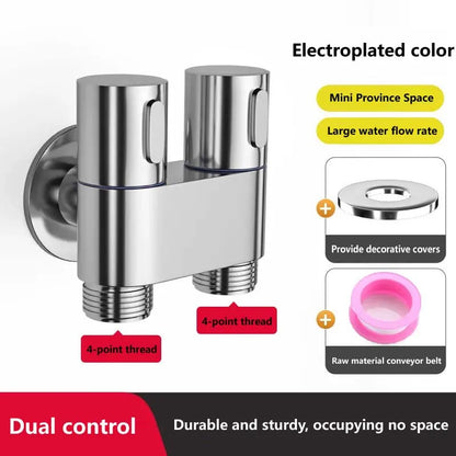 Sprayer for Bathroom Toilet Accessories Zinc Alloy Angle Valve Wall Mount Toilet Bidet Sprayer Set One In Two Out Water Cleaning