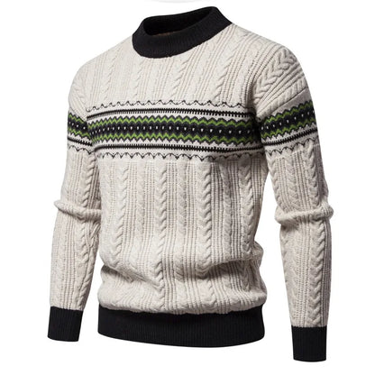 Autumn and Winter New Warm Sweaters Men's Knitted Thick Sweater Round Neck Fashionable Casual Pullover Harajuku Sweater