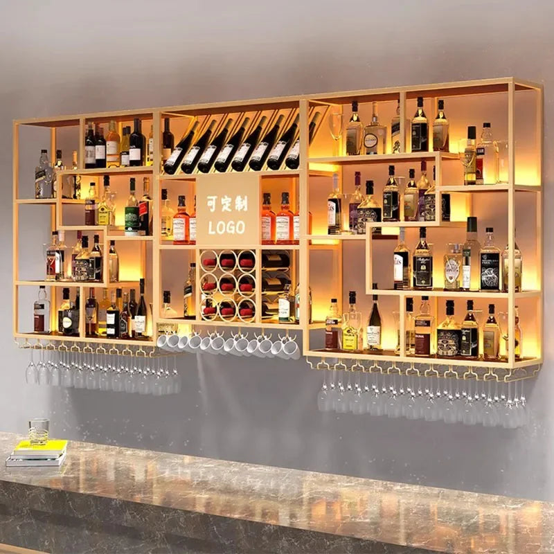 Bar Furniture Coffe Organizer Bottle Storage Modern Nightclub Column Cabinet Assemble Beverage Wine Luxury Minimalist Restaurant