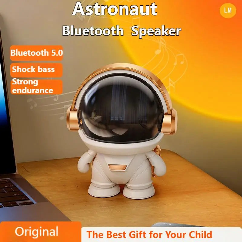 LED Mini Smart Astronaut Bluetooth Speaker Hifi Sound Box Portable Stereo Audio In Mic home decorative Gifts for children 2024