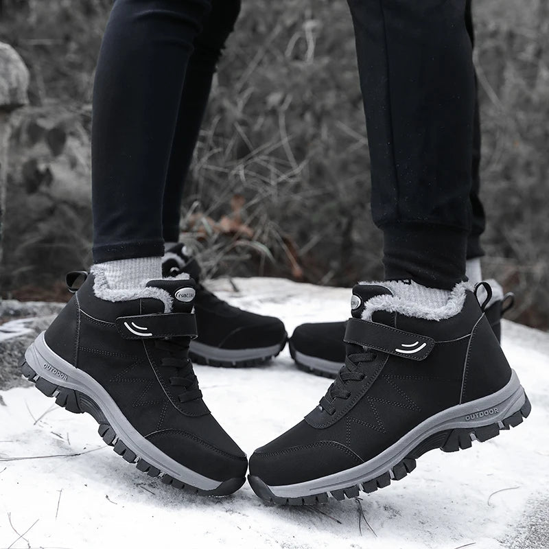 Winter Men Boots For Women Pu Leather Waterproof Sneakers Man Climbing Casual Shoes Unisex Outdoor Hiking Boots Fast Shipping