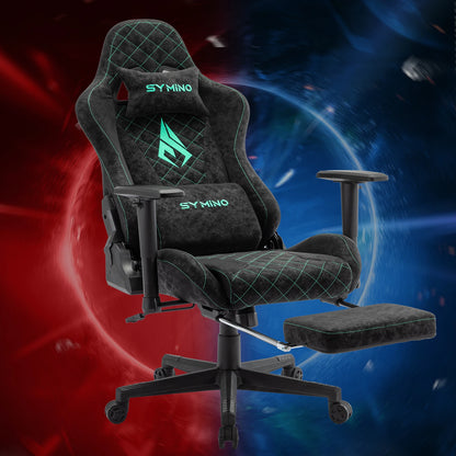 Symino Gaming Chair with Footrest, Racing Chair Design PC Chair, Vintage PU Leather, Ergonomic Office Chair