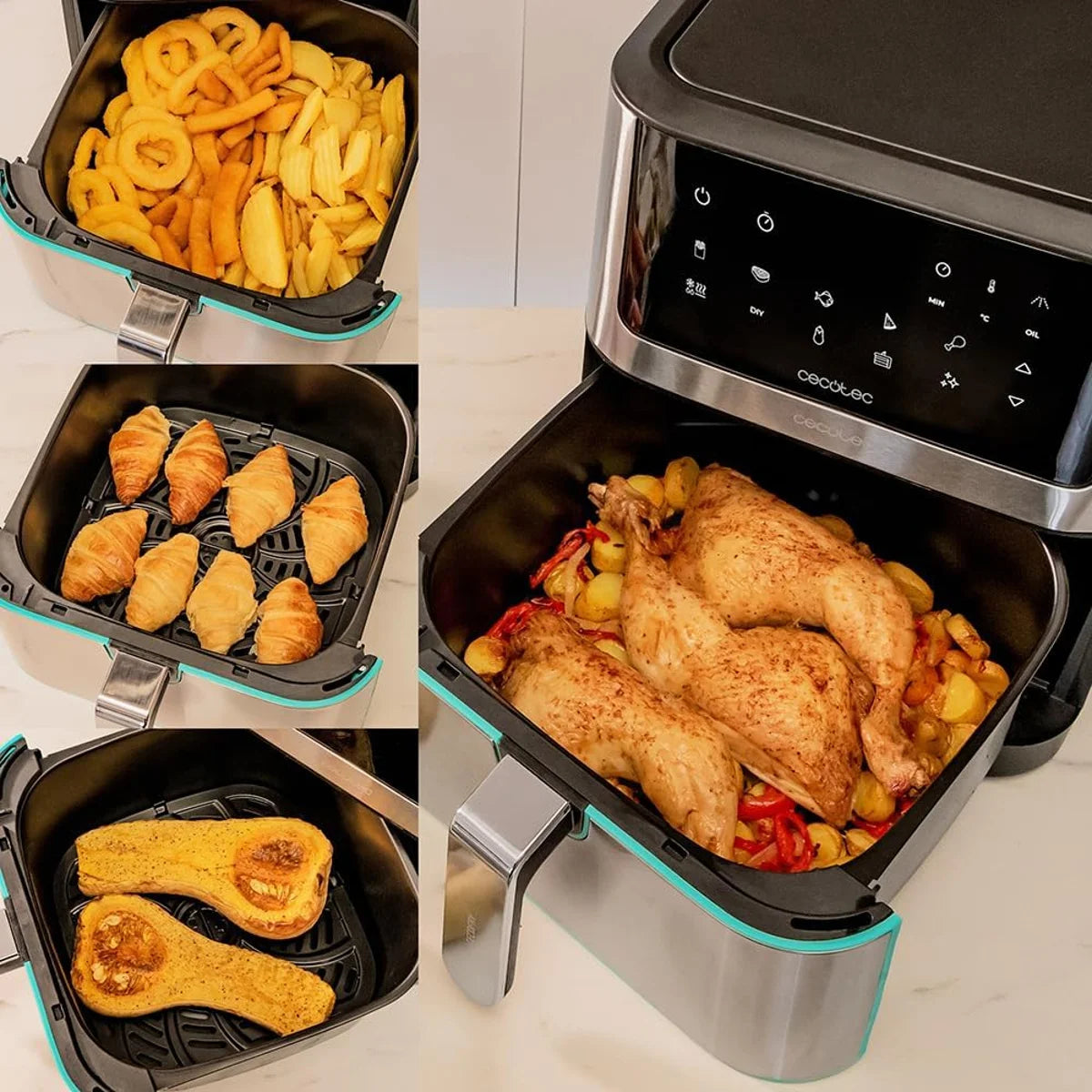 8L Cecotec Cecofry Supreme 8000 1800 W 10 menus Perfect Cook 30 °C 200 °C touch Control oil free air fryer