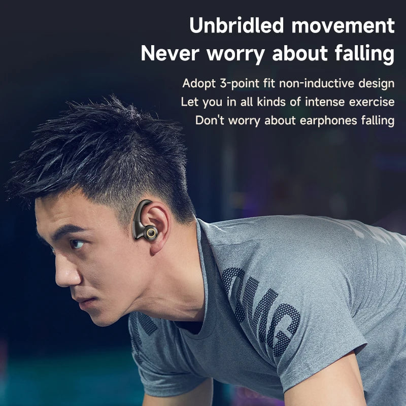 Bluetooth Earphones Wireless Headphones with Mic Air Conduction Ear Hook Headset Noise Cancelling Earbud for Xiaomi iPhone