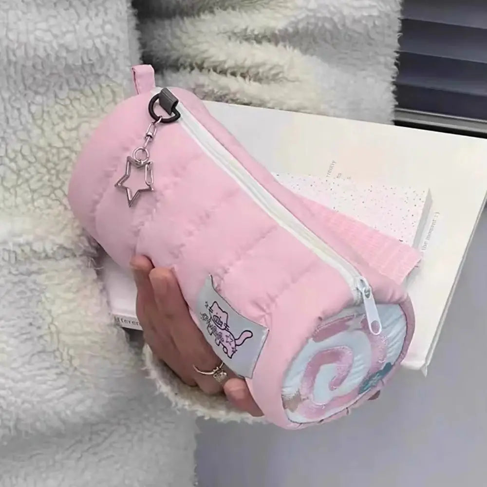 Large Capacity Pink Cute Pen Bag Creative Soft Pencil Case Stationery Storage Organizer Bag Students Gift Cosmetic Bag ﻿